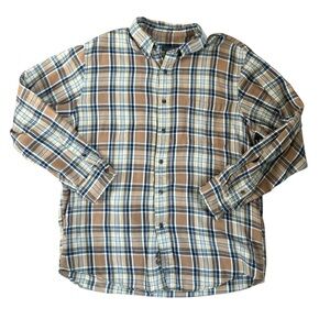 Men's Plaid Shirt - Brown and Blue